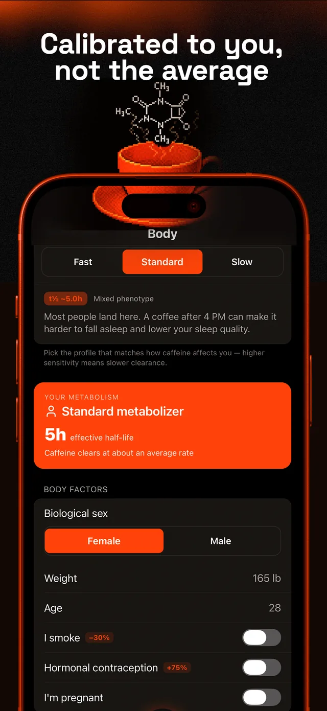 Body screen: metabolism profile and body factors